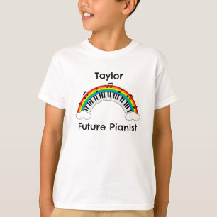 T-shirt Chemise arc-en-ciel personnalisée pour futur piani