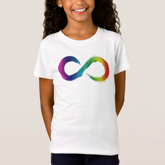 T-Shirt Chemise arc-en-ciel pour enfants Neurodiversité (Devant)