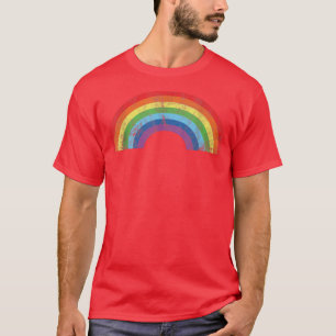 T-shirt Chemise arc-en-ciel Vintage Retro 80's Style Femme
