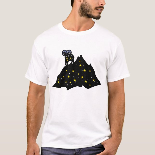 T-shirt Chemise Aries Galaxy Ram – Énergie Aries audacieus (Devant)