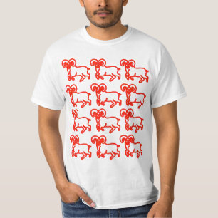 T-shirt Chemise Aries rouge contour – Énergie Aries audaci