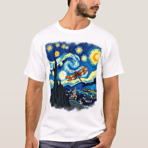 T-shirt Chemise artistique libellule Van Gogh Nuit étoilée