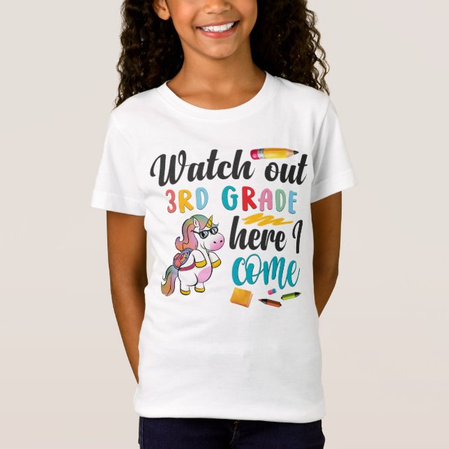 T-Shirt Chemise Attention 3e année, j'arrive ! (Devant)