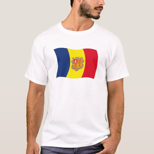 T-shirt Chemise au drapeau d'Andorre (Devant)