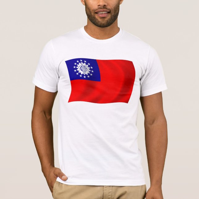 T-shirt Chemise au drapeau de la Birmanie (Devant)