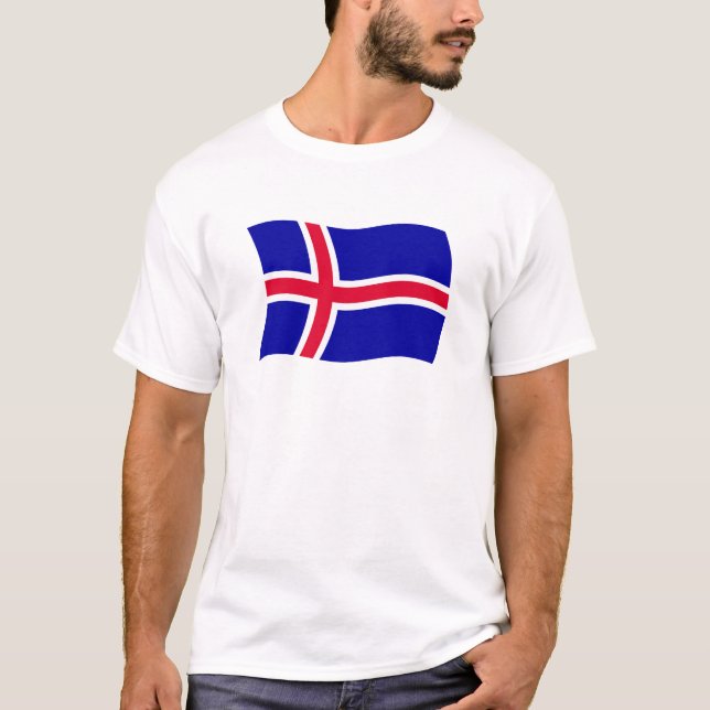 T-shirt Chemise au drapeau d'Islande (Devant)