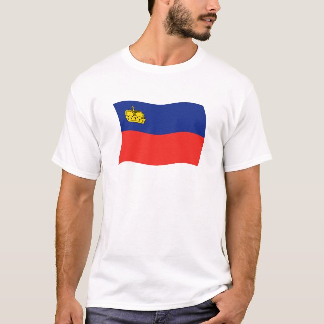 T-shirt Chemise au drapeau du Liechtenstein (Devant)