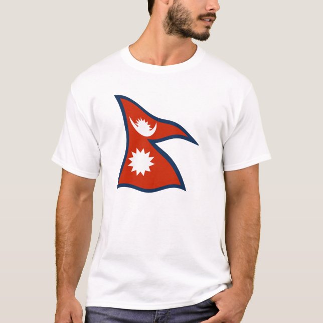 T-shirt Chemise au drapeau du Népal (Devant)