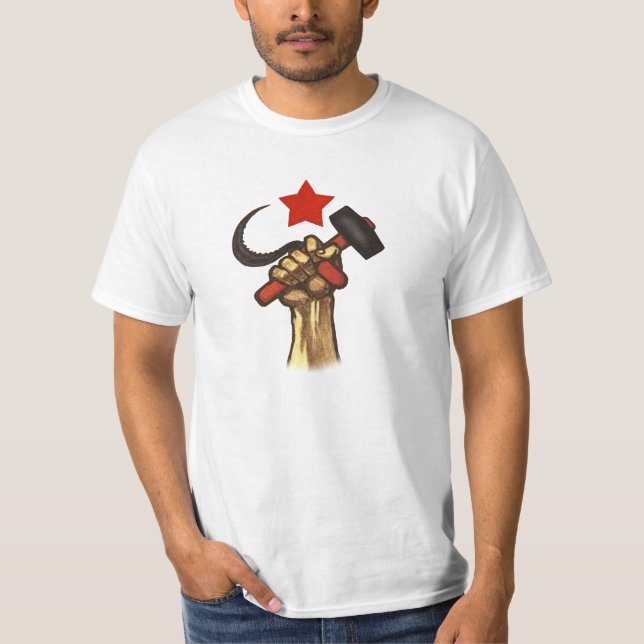 T-shirt Chemise augmentée de marteau et de faucille de (Devant)
