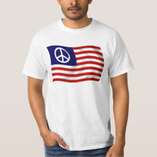 T-shirt Chemise avec drapeau du signe de la paix américain