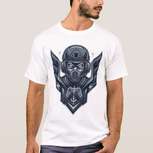 T-shirt Chemise avec emblème de joueur militaire