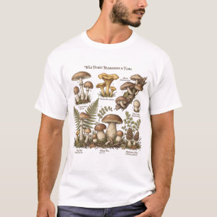T-shirt Chemise avec graphique de champignons fougères bot