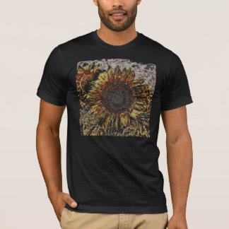 T-shirt Chemise avec l'œuvre d'art Tournesol vintage #4