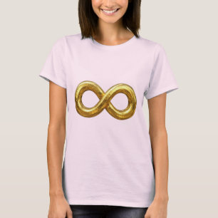 T-shirt Chemise avec symbole d'infini en or scintillant