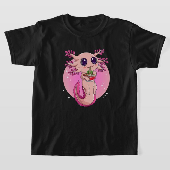 T-shirt Chemise Axolotl Pour Femmes Filles, Nood Ramen Jap (Poser)