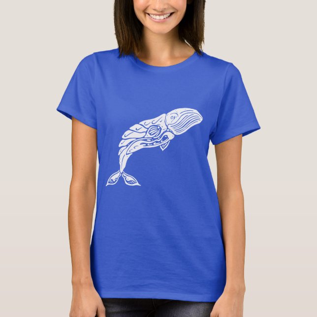 T-shirt Chemise baleine bleue  (Devant)