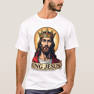 T-shirt Chemise Bannière du Roi Jésus Gravure Vintage 2