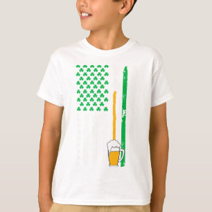 T-shirt Chemise bière drapeau irlandais américain Saint-Pa
