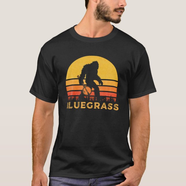 T-shirt Chemise Bigfoot Bluegrass Sasquatch Avec Banjo Tee (Devant)