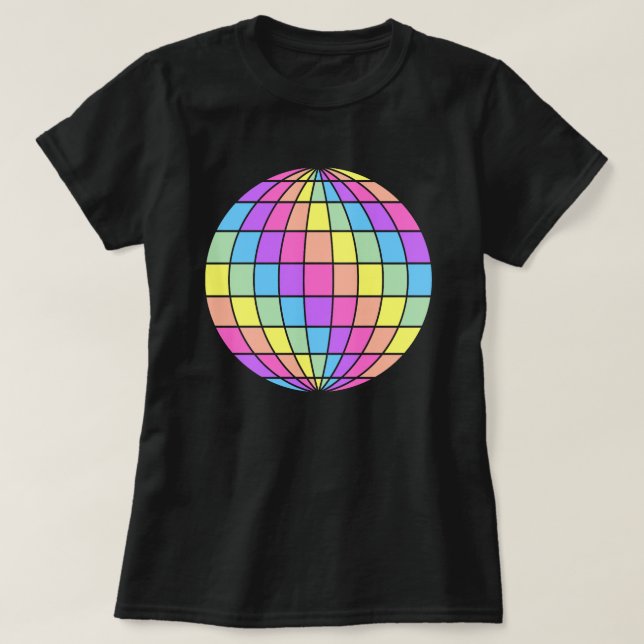 T-SHIRT CHEMISE BILLE DISCO PASTEL DÉTENDUE (Design devant)