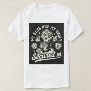 T-shirt Chemise Bitcoin à motif de clé mascotte en caoutch