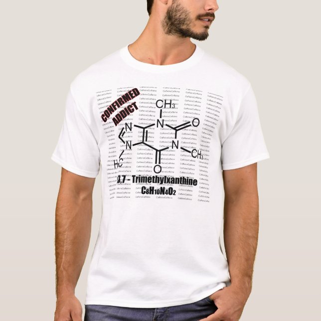 T-shirt Chemise blanche de caféine (Devant)