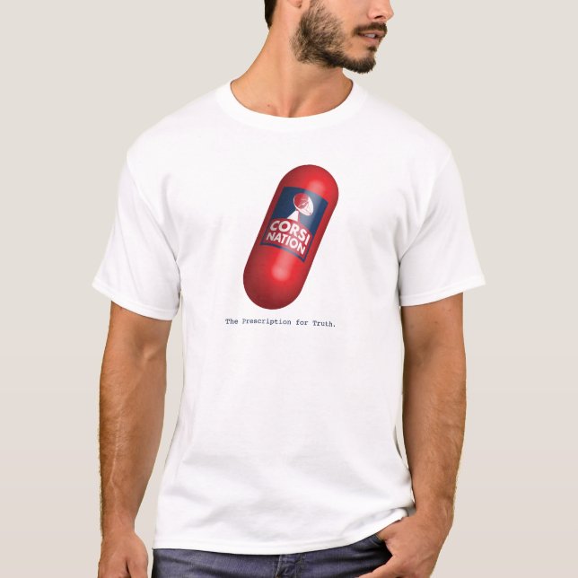 T-shirt Chemise blanche de la pilule rouge de la nation Co (Devant)