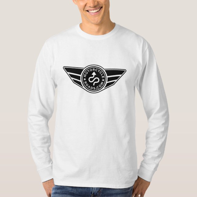 T-shirt Chemise blanche de longue douille avec le logo (Devant)