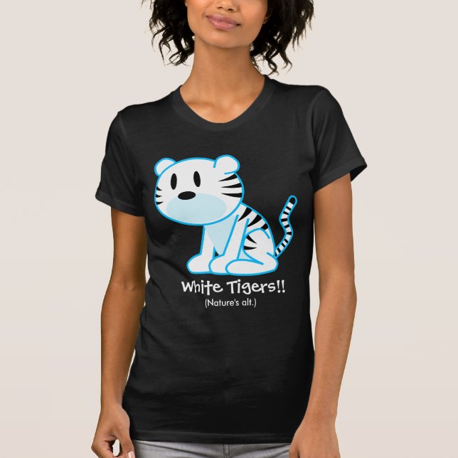 T-shirt Chemise blanche des textes de tigre (Devant)