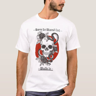 T-shirt chemise blanche imprimée avec motif de crâne