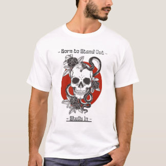 T-shirt chemise blanche imprimée avec motif de crâne