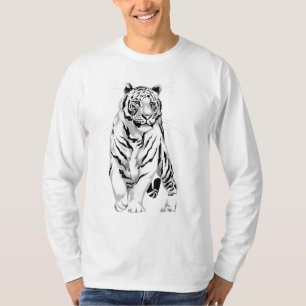 T-shirt Chemise blanche majestueuse de tigre