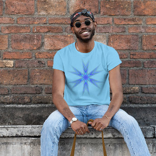 T-shirt Chemise bleu Abstrait Star Burst Art T