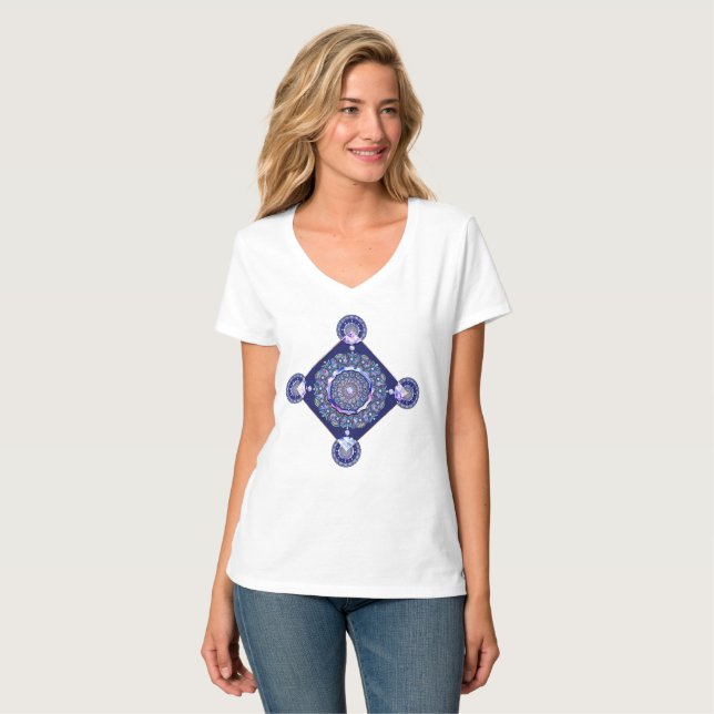 T-shirt Chemise bleu Rosace T (Devant entier)
