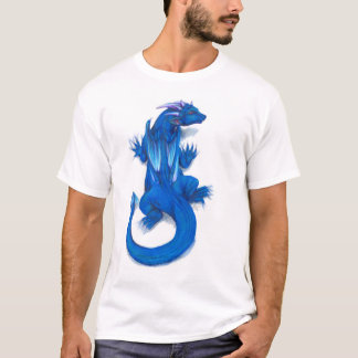 T-shirt Chemise bleue collante de dragon