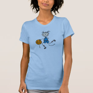 T-shirt Chemise bleue de basket-ball de filles