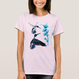 T-shirt Chemise bleue de deux colibris