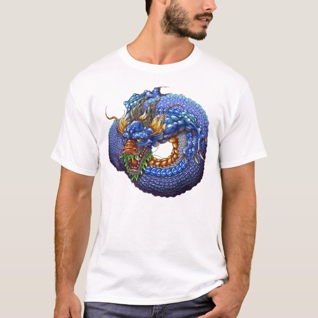 T-shirt Chemise bleue de dragon (Devant)