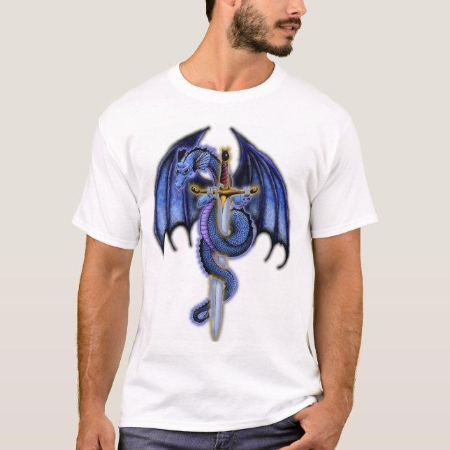 T-shirt Chemise bleue de dragon (Devant)