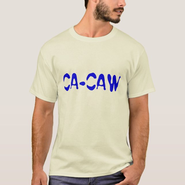 T-SHIRT CHEMISE BLEUE DE FAUCON DE CA-CAW (Devant)