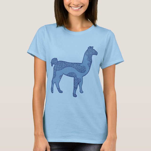 T-shirt Chemise bleue de lama (Devant)