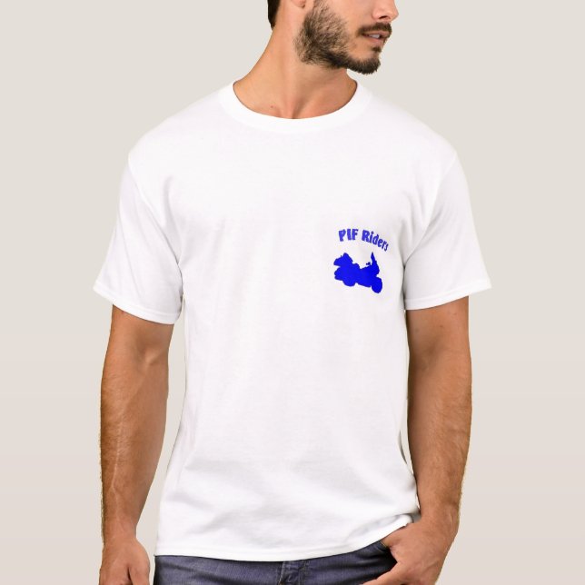 T-shirt Chemise bleue de logo (Devant)