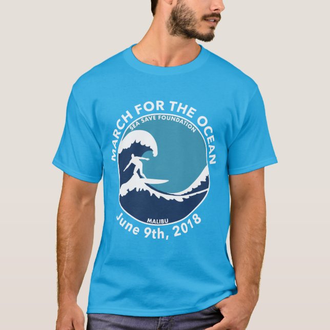 T-shirt Chemise bleue de surfer de M4O (Devant)
