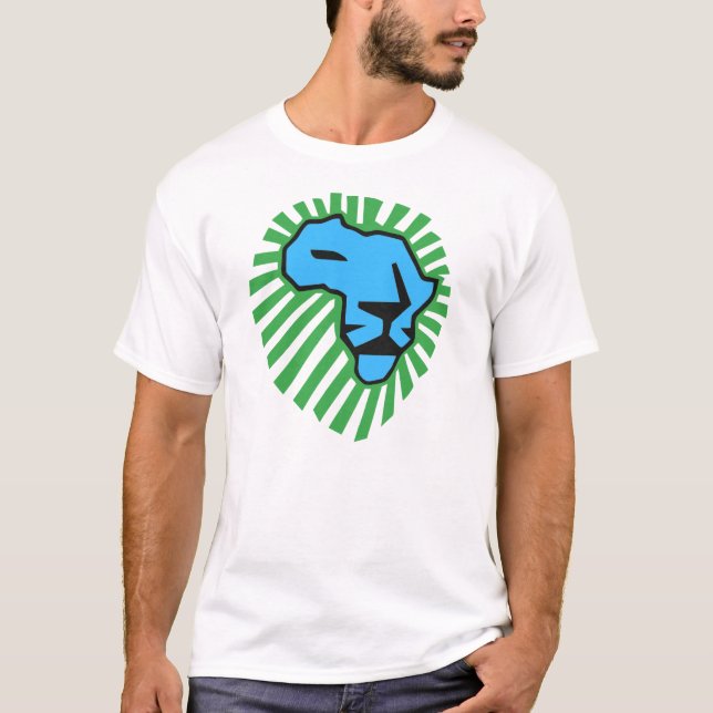 T-shirt Chemise bleue de Waka Waka de crinière de vert de (Devant)