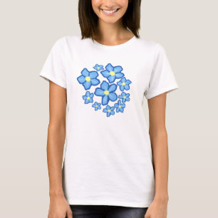 T-shirt Chemise bleue et jaune de fleurs