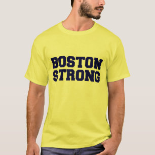 T-shirt chemise bleue forte des textes de Boston