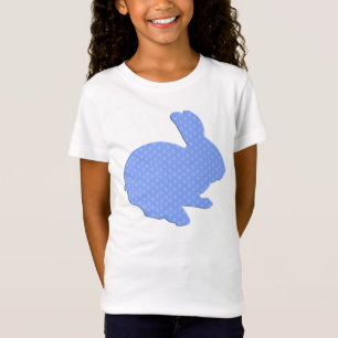 T-Shirt Chemise Bleue Polka Point Silhouette Lapin Pâques