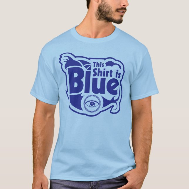 T-shirt Chemise bleue pour le daltonien (Devant)
