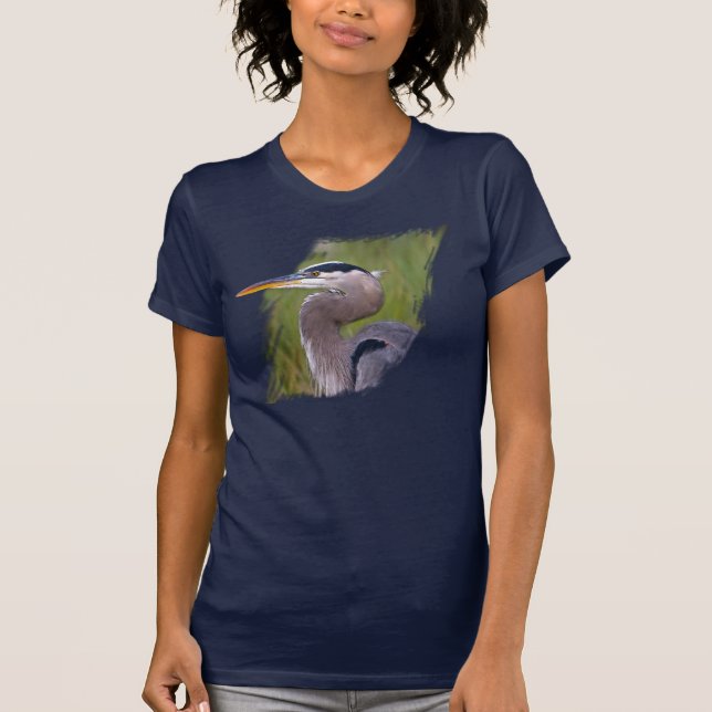 T-shirt Chemise bleue royale de héron (Devant)