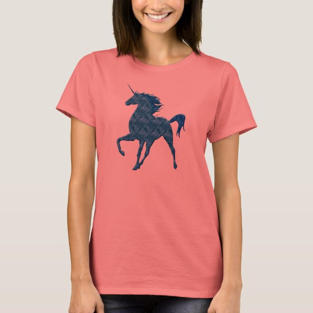 T-shirt Chemise bleue Unicorn Fire (Devant)